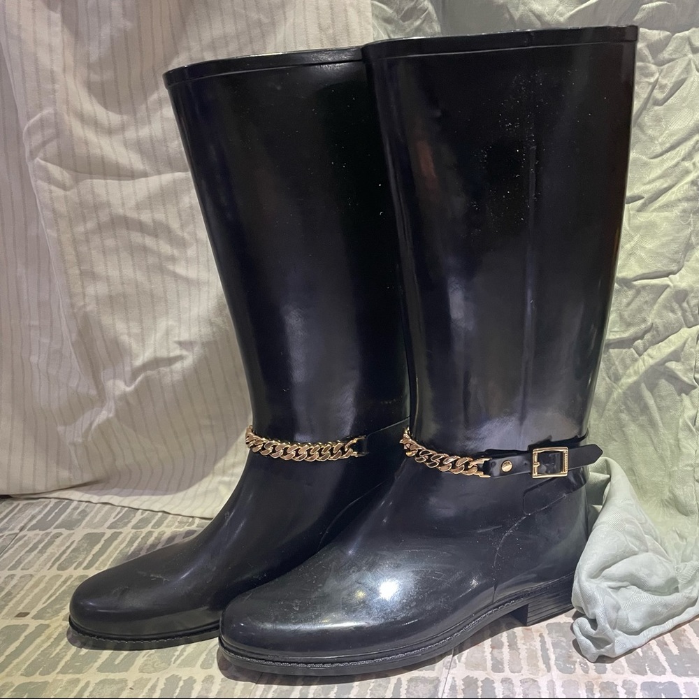 Burberry Saddle Rain Boots